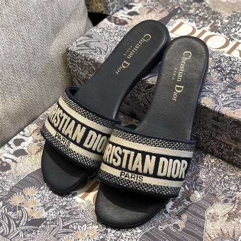 dior dway slide black and beige|christian dior dway slides price.